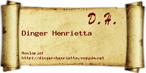 Dinger Henrietta névjegykártya