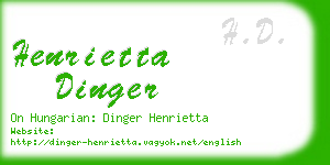 henrietta dinger business card